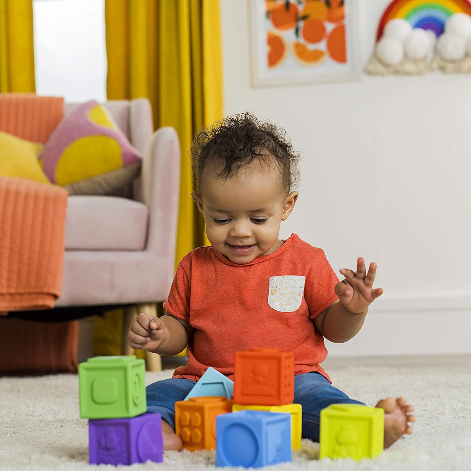 Bright Starts - Jucarie cuburi multicolore