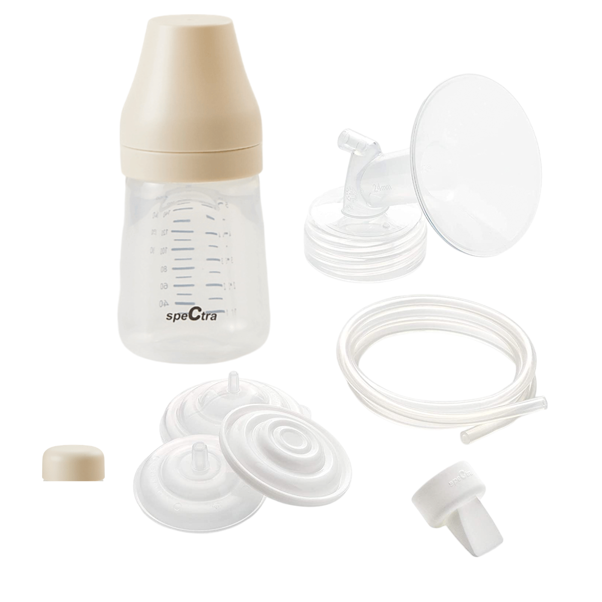 SPECTRA Kit premium 24 mm biberon si accesorii pompa lapte plastic PP fara BPA capacitate 160 ml