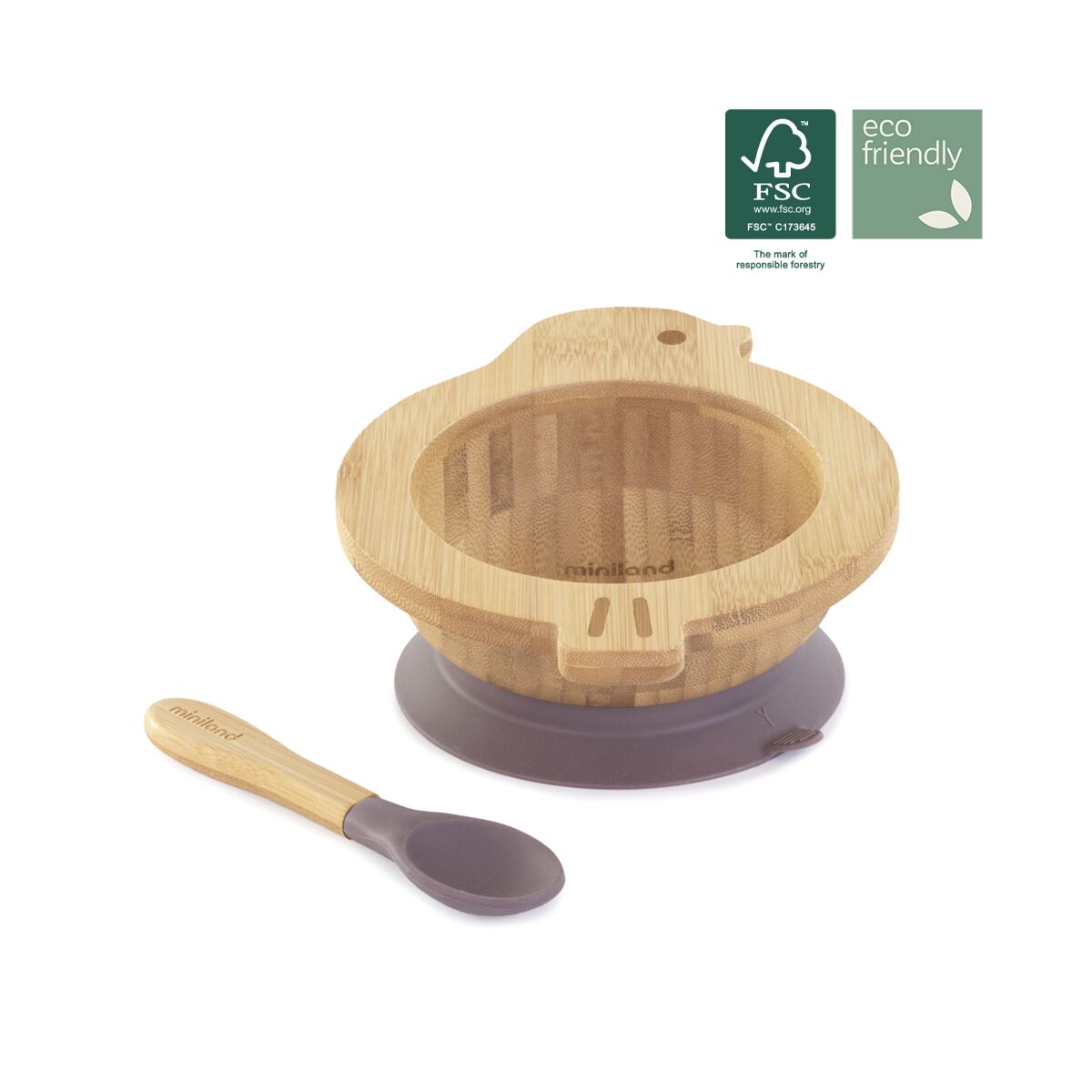 Miniland Bamboo Chick Spoon and Bowl Set FCS100%
