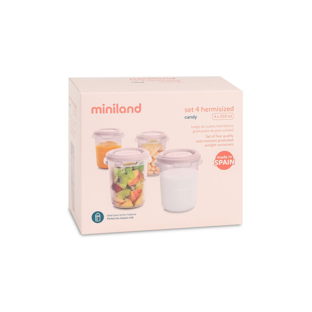 Set 4 recipiente gradate Miniland Candy 250 ml