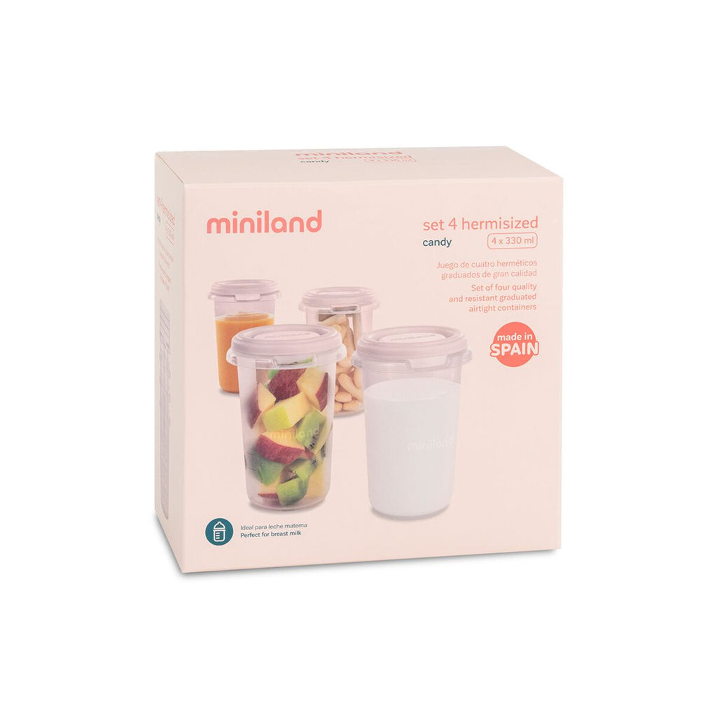 Set of 4 Miniland Candy 330 ml graduated containers