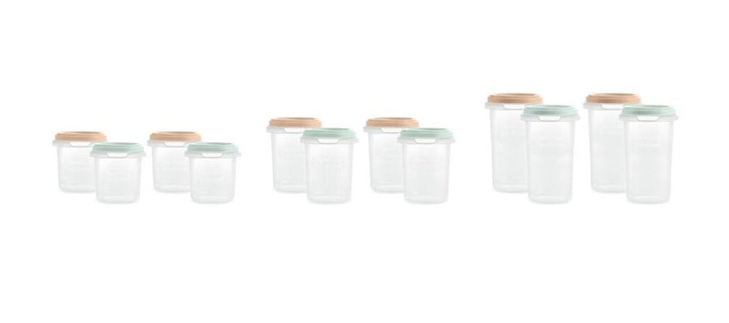 Set of 12 Miniland airtight containers for Dreamland baby food storage