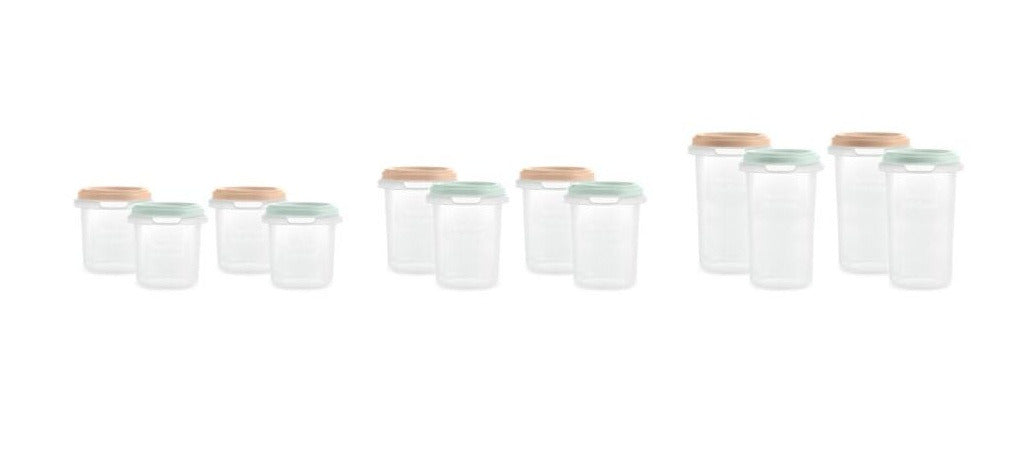 Set of 12 Miniland airtight containers for Dreamland baby food storage