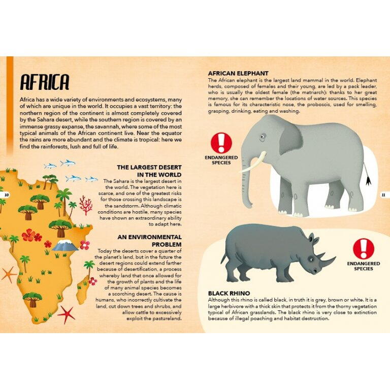 Cunoaste si exploreaza - Puzzle Animale pe cale de disparitie (205 piese)