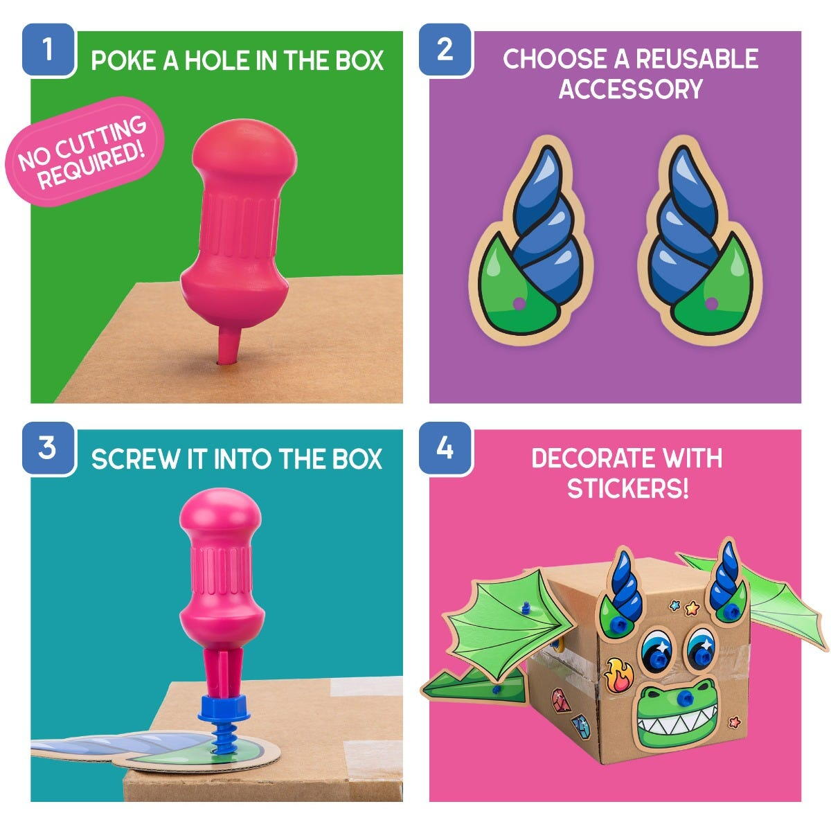 Set de creatie Boxineers™ - Animalute din carton
