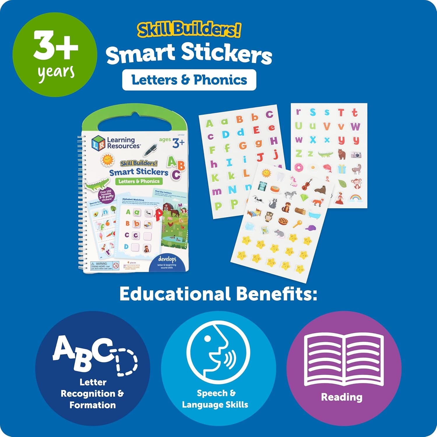 Set activitati educative cu abtibilduri  - Litere si sunete (lb.engleza)