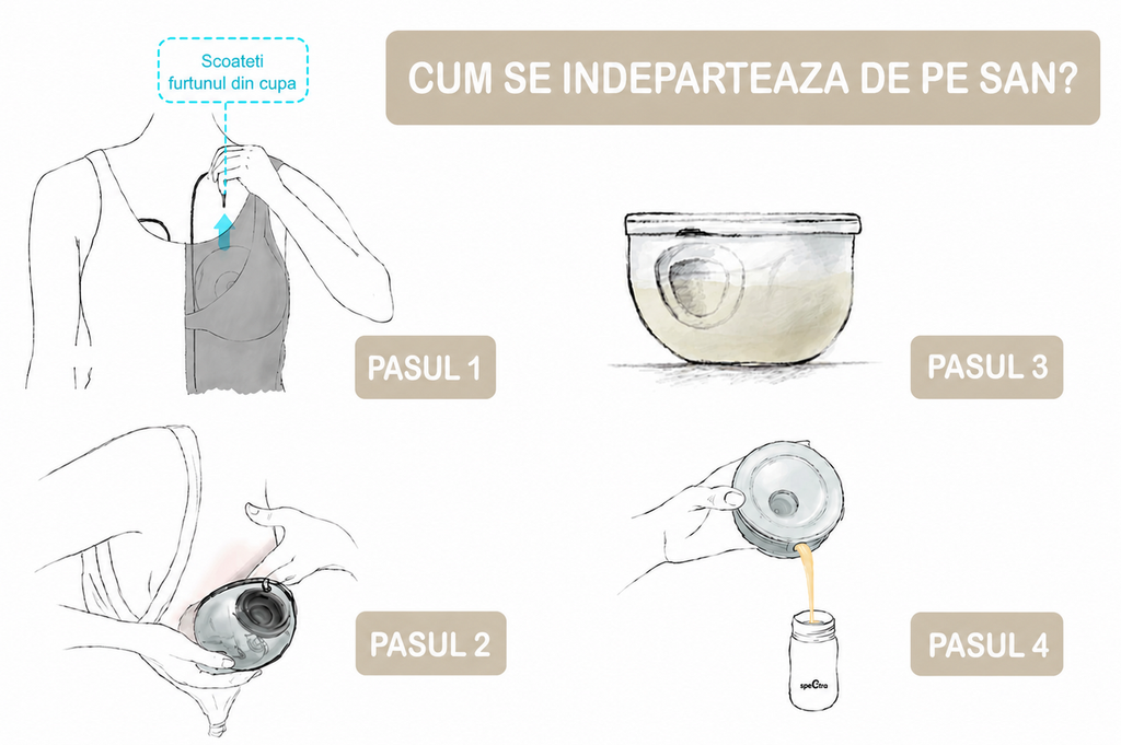 SPECTRA Set Cupe Hands Free 24 mm din plastic PP si silicon, DEHP, pentru pompare mainile libere