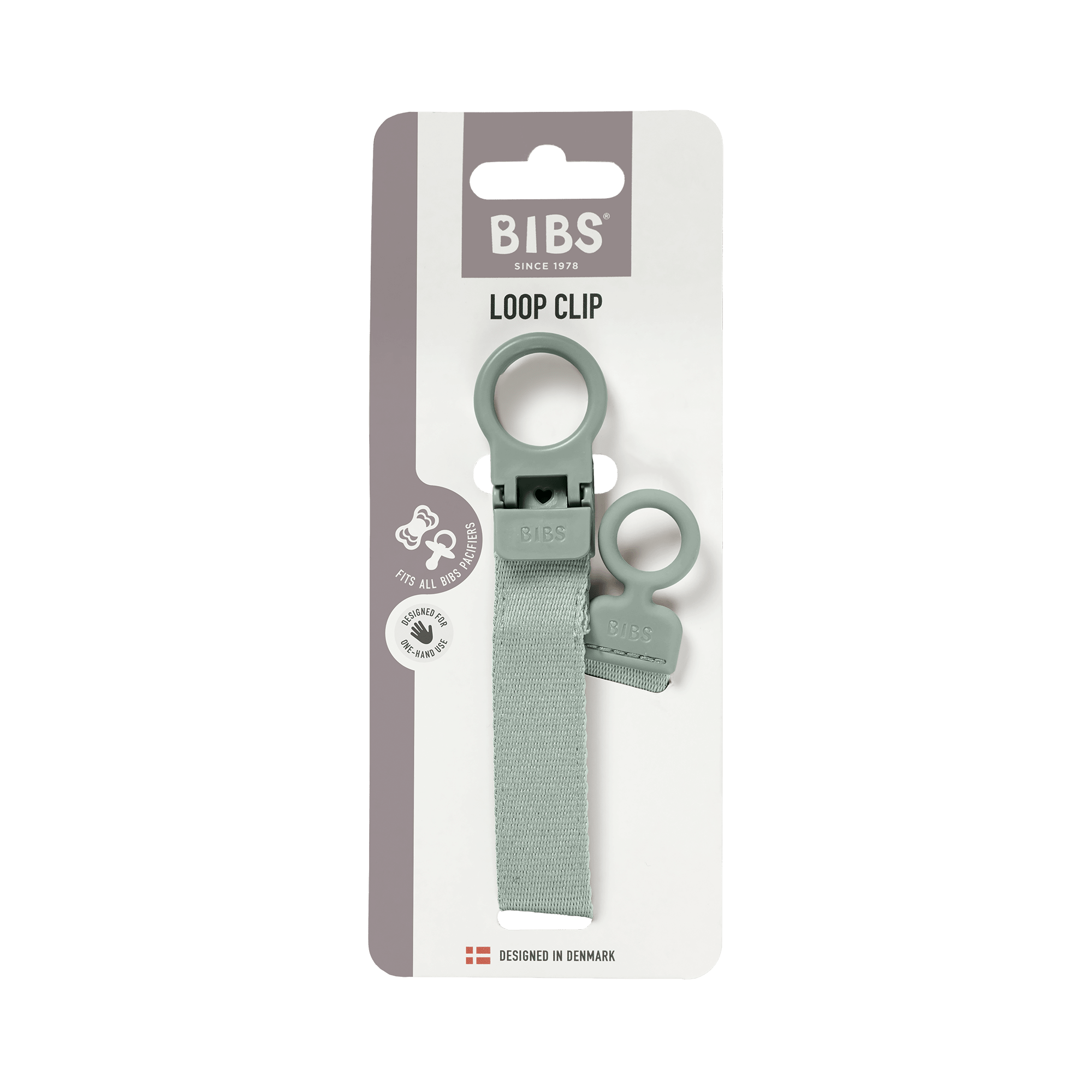 BIBS - Lantisor clip Loop pentru suzeta, Sage