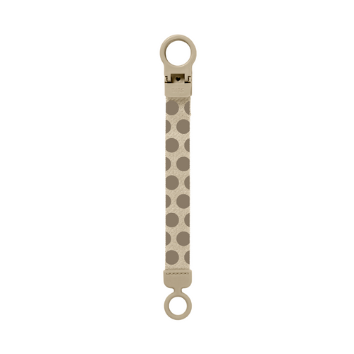 BIBS - Lantisor clip Loop pentru suzeta, Studio Collection Polka Dots, Mega Vanilla Dark Oak