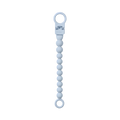 BIBS Clip pentru suzeta Beaded cu margele din silicon Baby Blue, actionare cu o singura mana