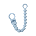 BIBS Clip pentru suzeta Beaded cu margele din silicon Baby Blue, actionare cu o singura mana