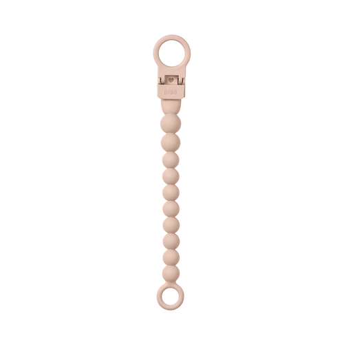 BIBS Clip pentru suzeta Beaded cu margele din silicon Blush, actionare cu o singura mana