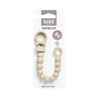 BIBS Clip pentru suzeta Beaded cu margele din silicon Ivory, actionare cu o singura mana