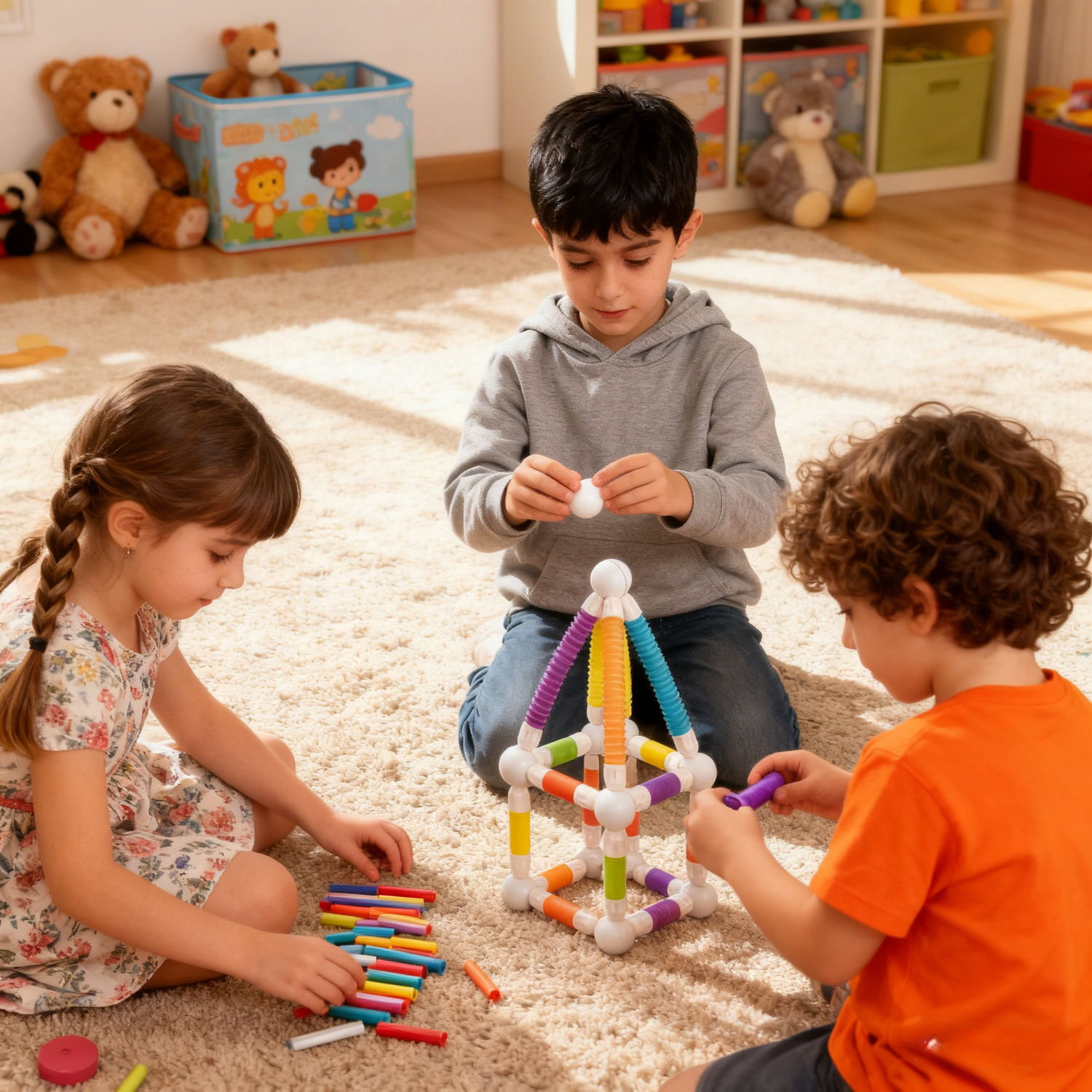 Set de constructie STEM magnetic -  Tuburi flexibile (57 piese)