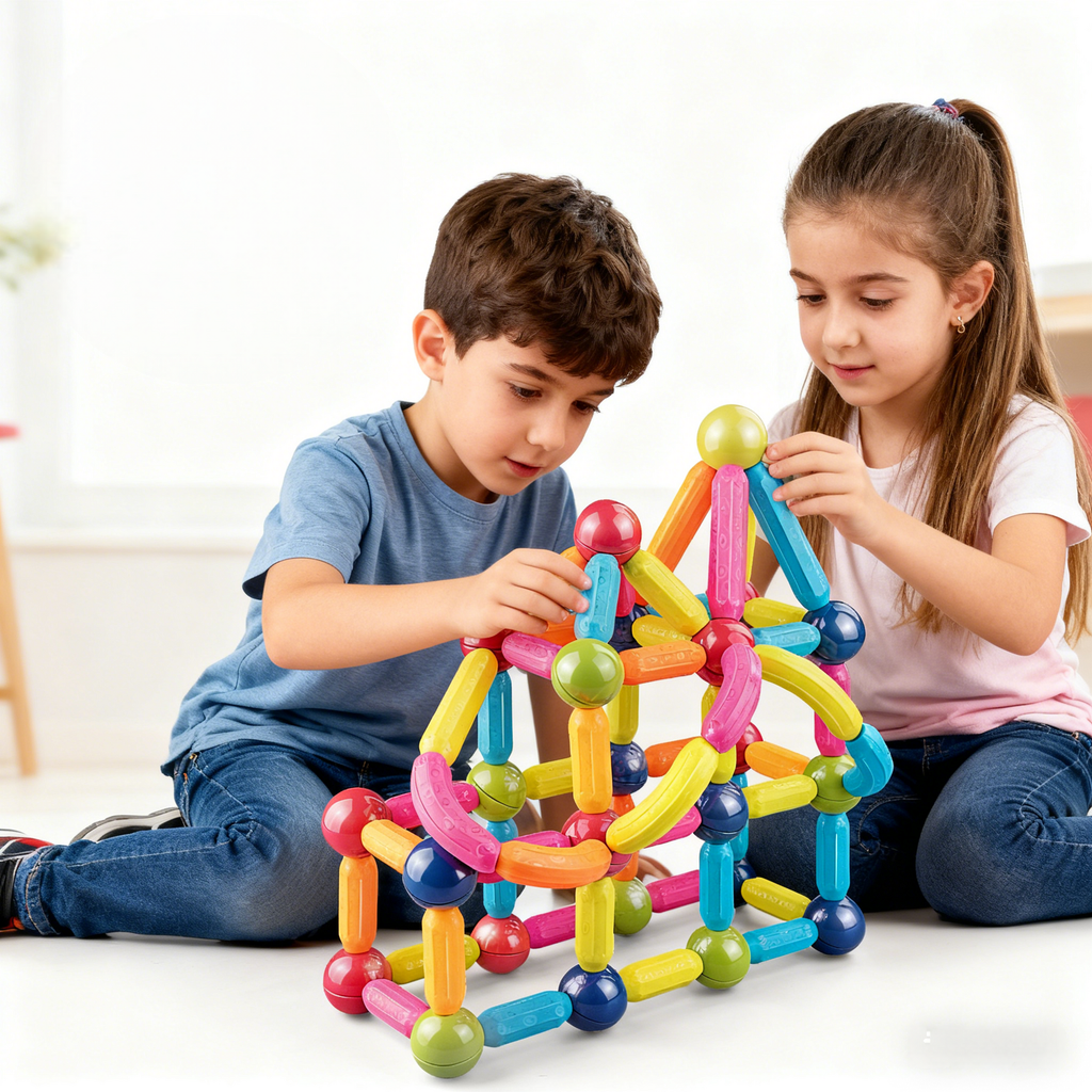 Set de constructie magnetic - Forme 3D (84 piese)