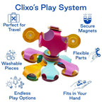 Clixo® joc magnetic de construit - Tiny & Mighty - Pasari tropicale (9 piese)