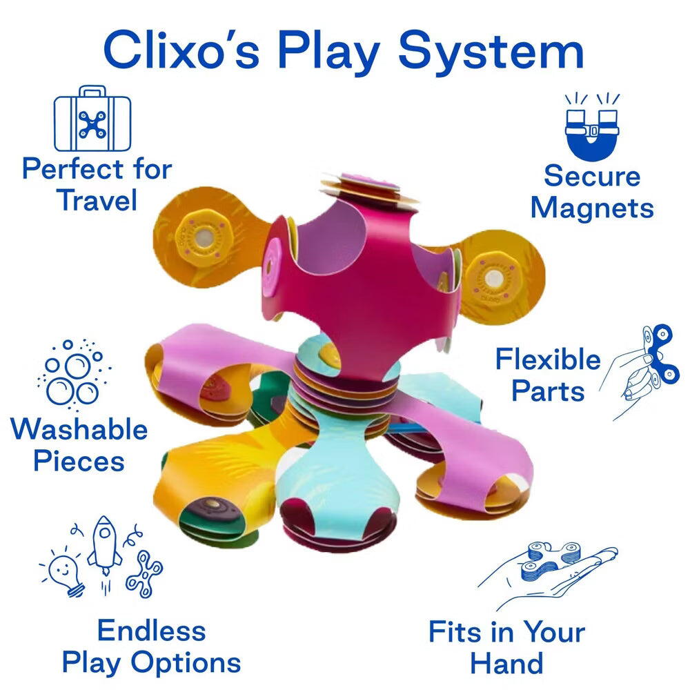 Clixo® joc magnetic de construit - Tiny & Mighty - Pasari tropicale (9 piese)