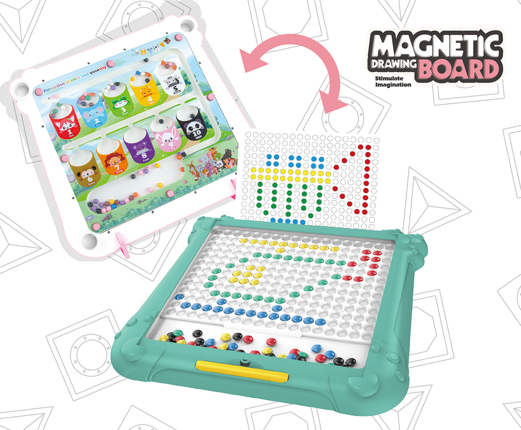 Tablita de desen 2 in 1 cu magneti - Culori si numere