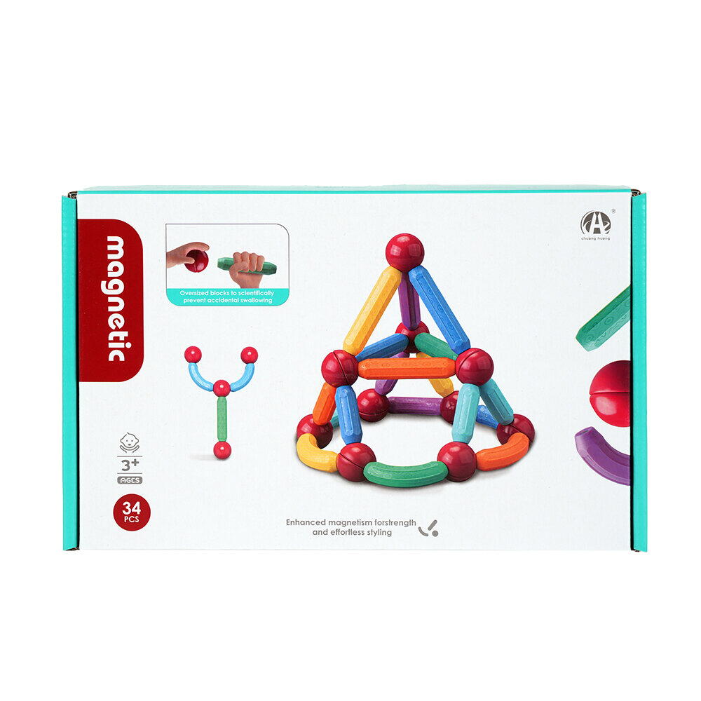Set de constructie magnetic - Forme 3D (34 piese)
