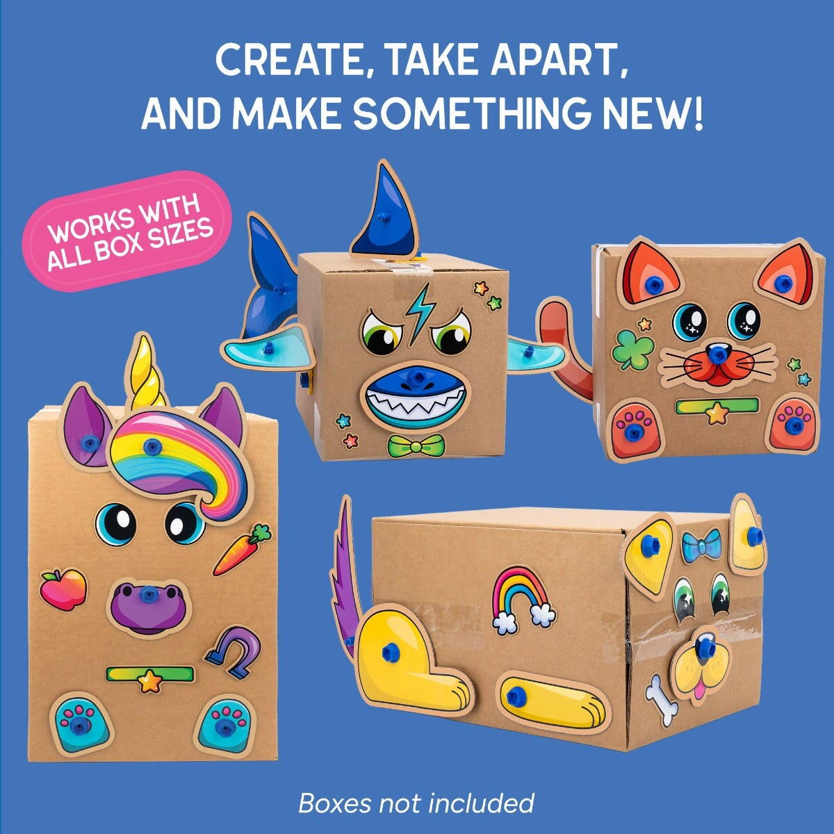 Set de creatie Boxineers™ - Animalute din carton