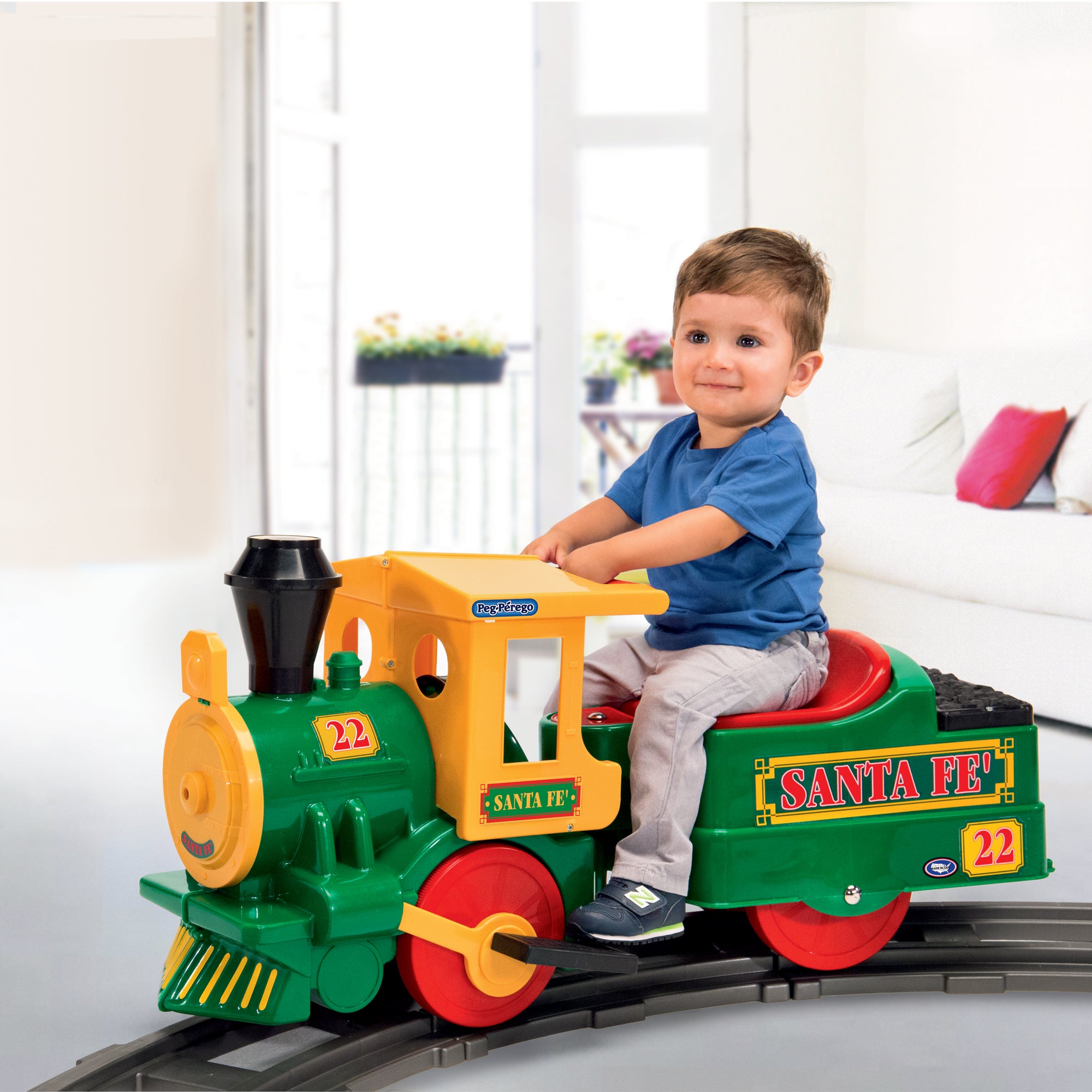 Trenulet electric Peg Perego Santa Fe, 6V, 2 ani +,Verde