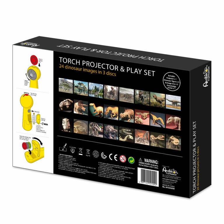 Set proiector tip lanterna & 3 figurine - Dinozauri