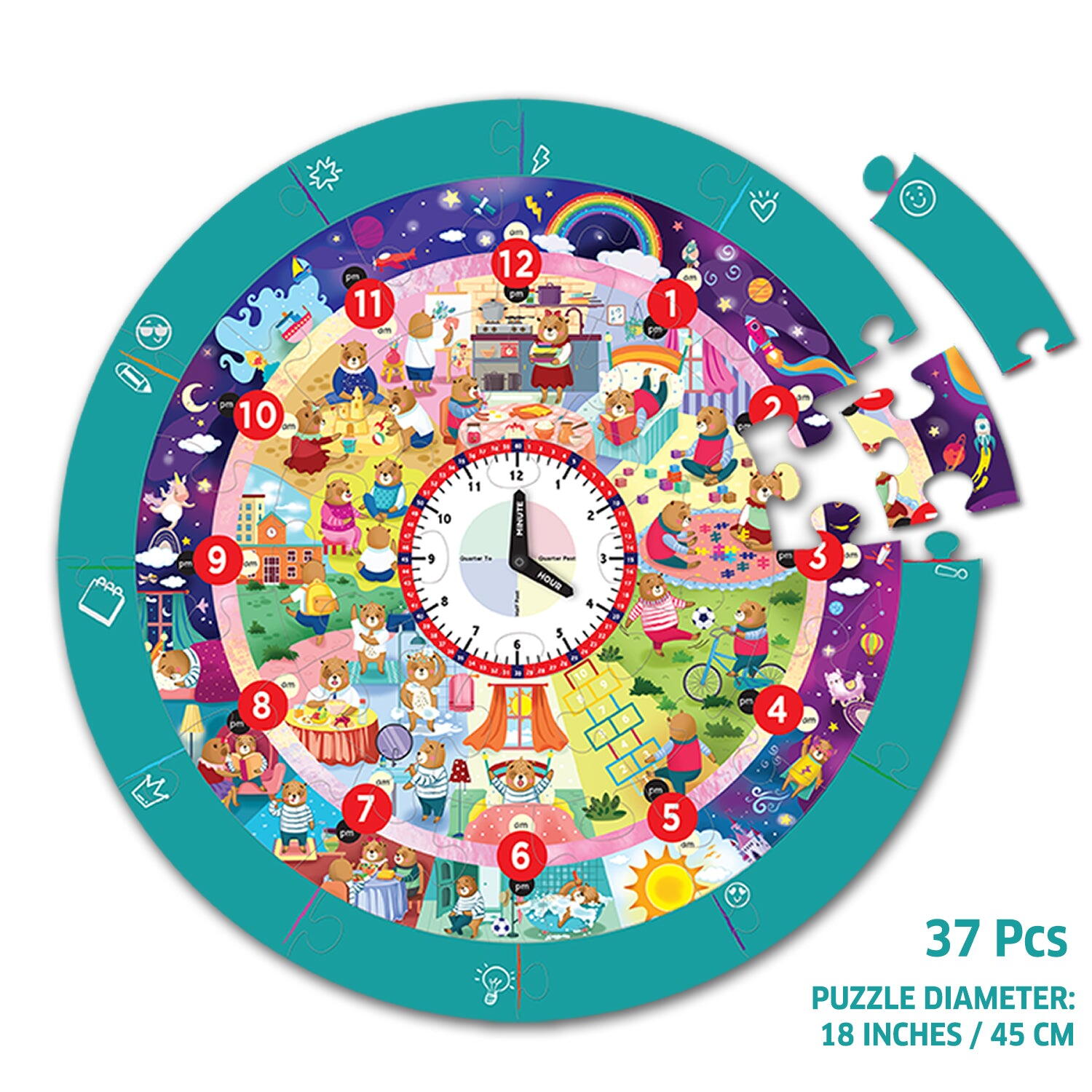 Puzzle - Ursuletul invata ceasul