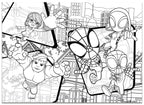 Puzzle de colorat maxi - Paienjenelul Marvel si prietenii lui uimitori (4 x 48 de piese)