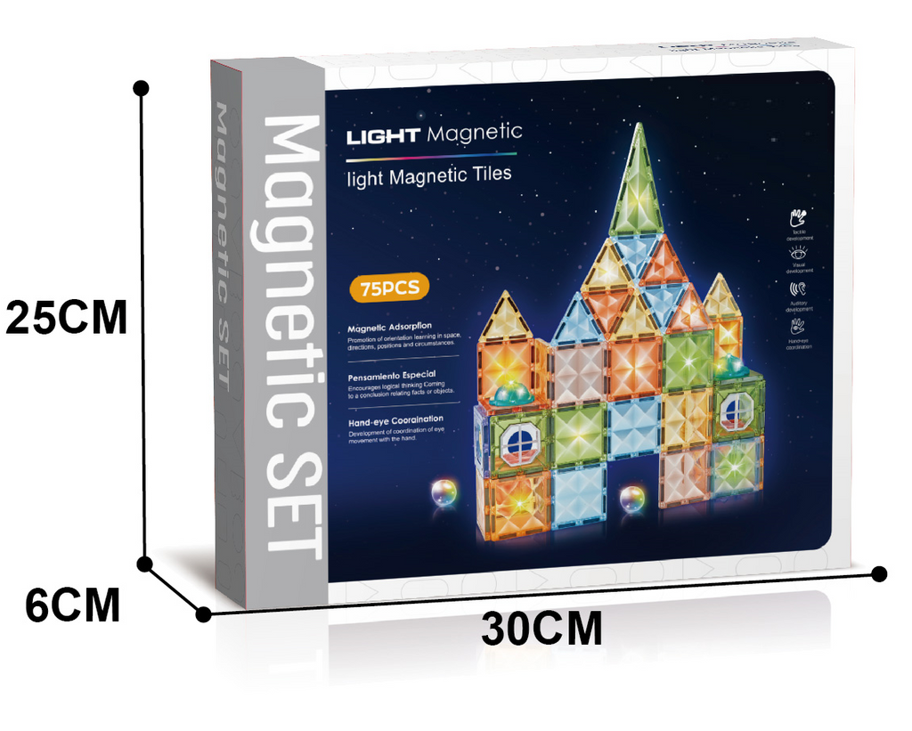 Joc magnetic Diamond cu lumini  - 73 piese (7.5 cm)