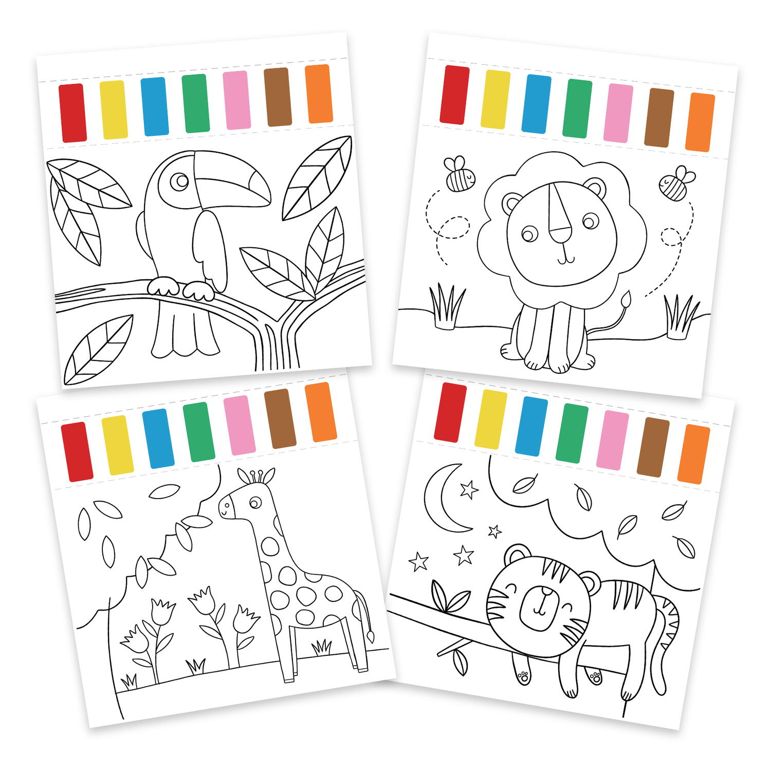 Water Painting: Carte de colorat Animalute