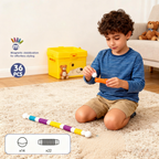 Set de constructie magnetic cu tuburi flexibile (36 piese)