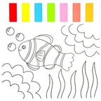 Water Painting: Carte de colorat Animalute marine