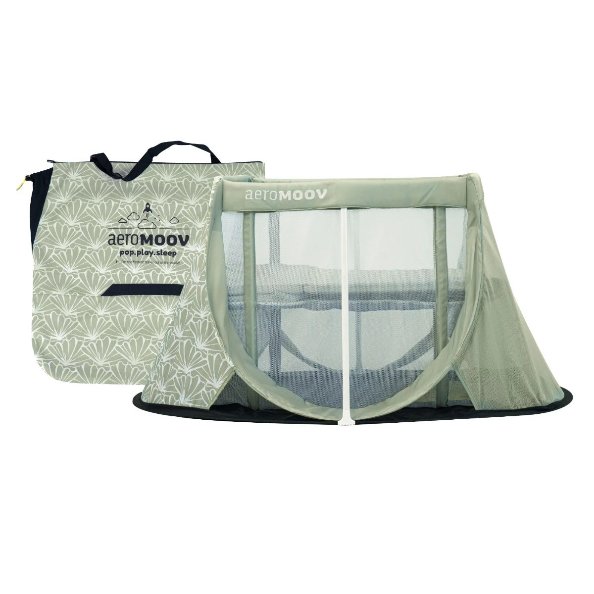 Aeromoov Pop Up Travel Cot, Seashell Olive