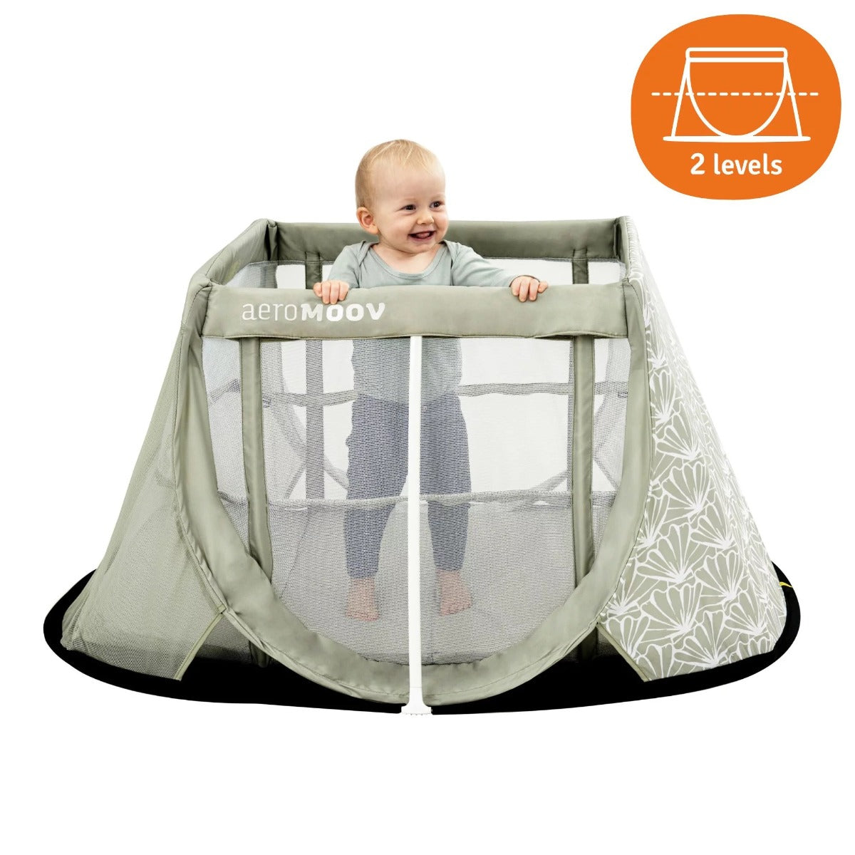 Aeromoov Pop Up Travel Cot, Seashell Olive