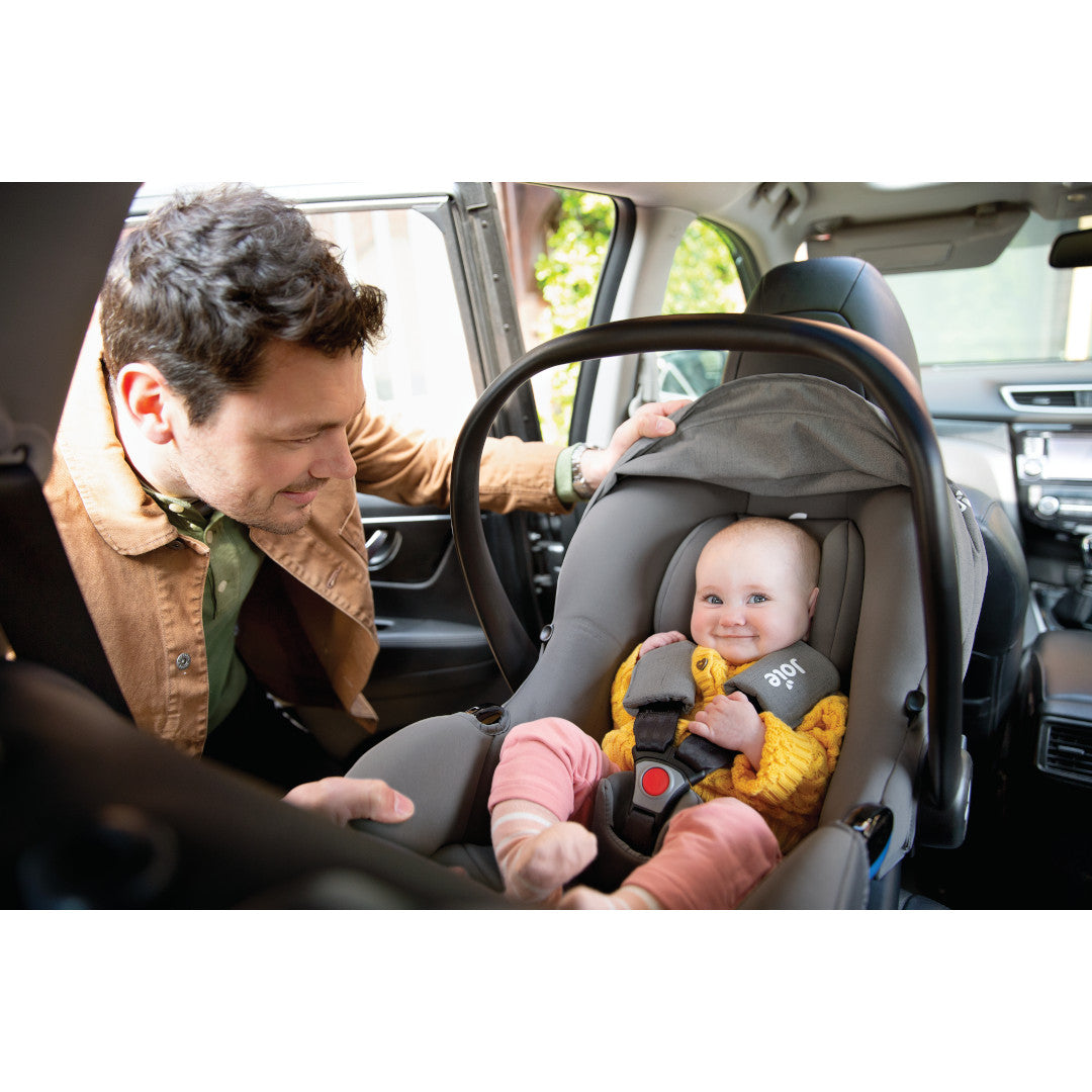 Joie - Scoica auto i-Snug 2 cu tetiera reglabila, 40-75 cm, Pebble, testata ADAC si certificata R129
