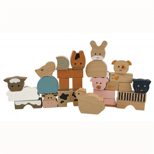 Animale din cuburi de lemn, Egmont Toys