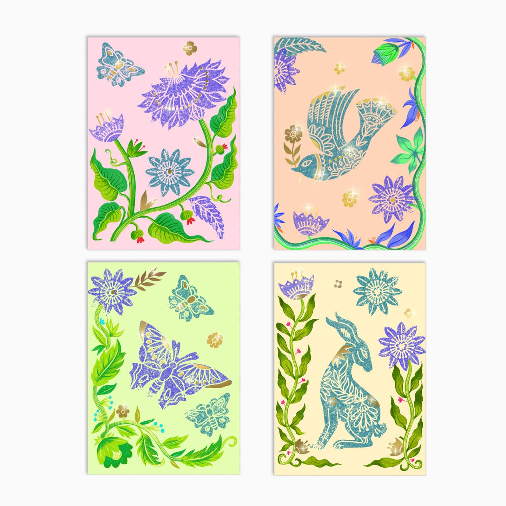 Atelier creativ de gravura Pasiune pentru flori, Djeco