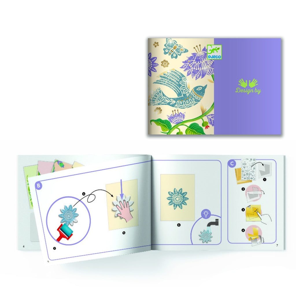 Atelier creativ de gravura Pasiune pentru flori, Djeco