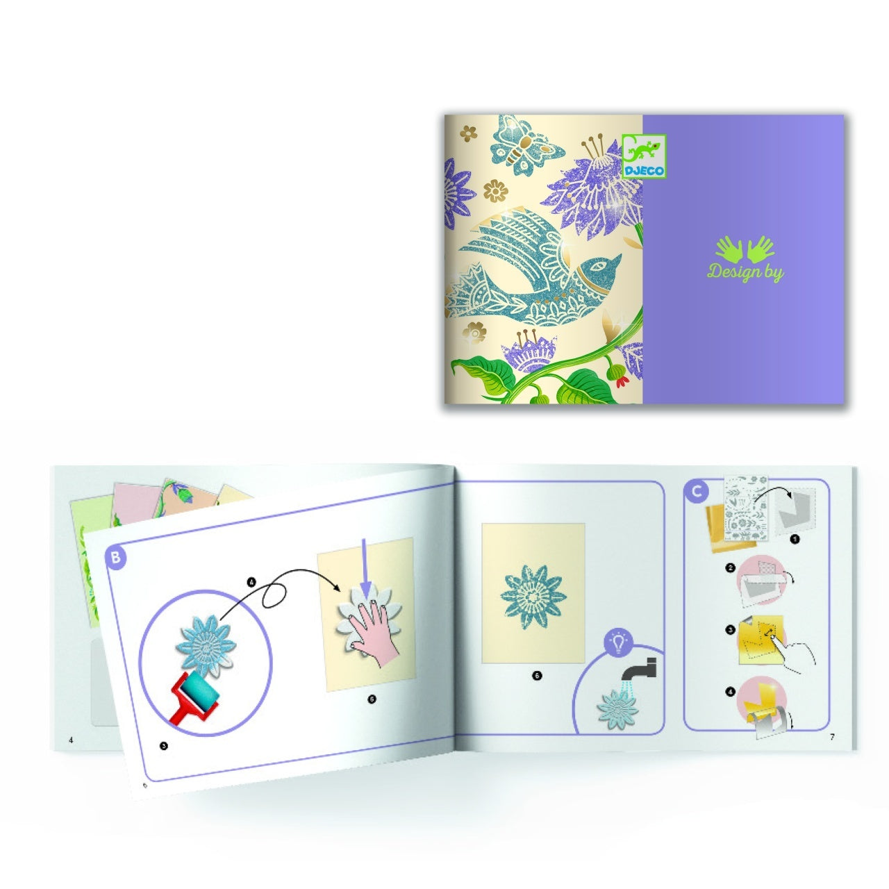 Atelier creativ de gravura Pasiune pentru flori, Djeco