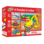 Set 4 puzzle-uri Vehicule (4, 6, 8, 12 piese)
