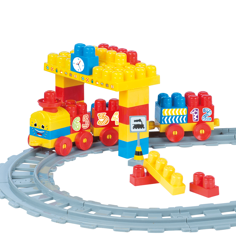 Set de constructii cu trenulet - 58 piese