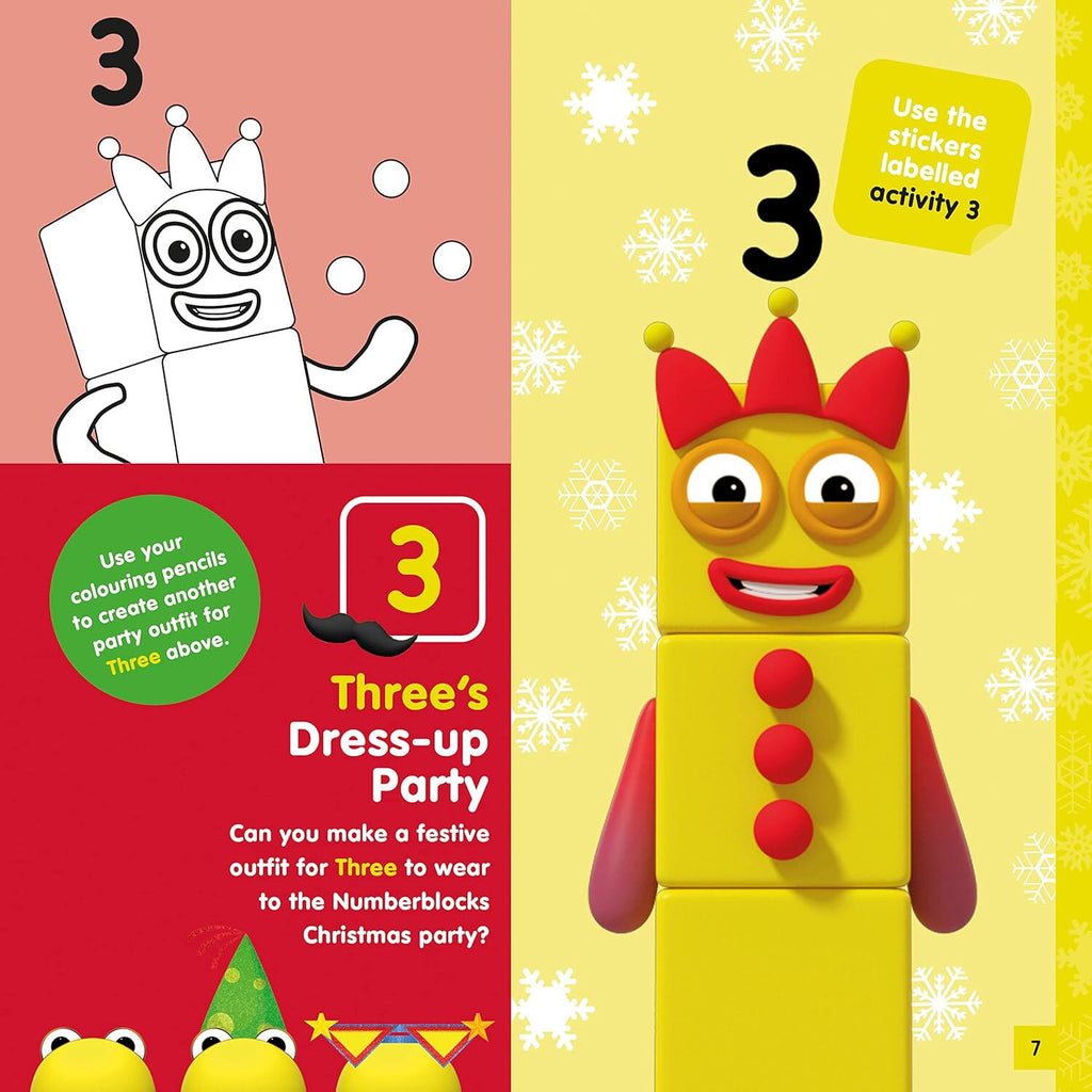 Carte cu abtibilduri si activitati Numberblocks - Magia Craciunului