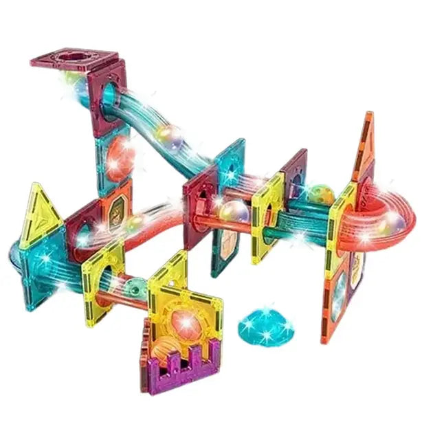 Labirintul meu magnetic cu lumini - 65 piese (7.5 cm)