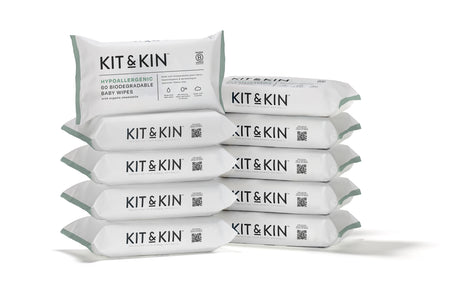 Servetele Umede Biodegradabile Kit&Kin 600 buc, 60buc x 10pachete