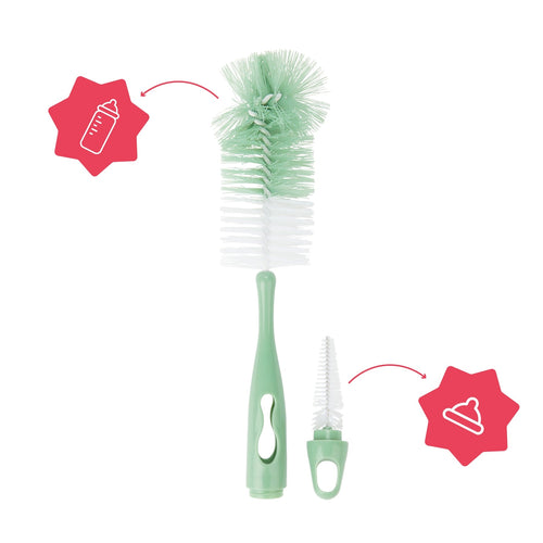 Badabulle - Perie de biberoane 2 in 1 verde