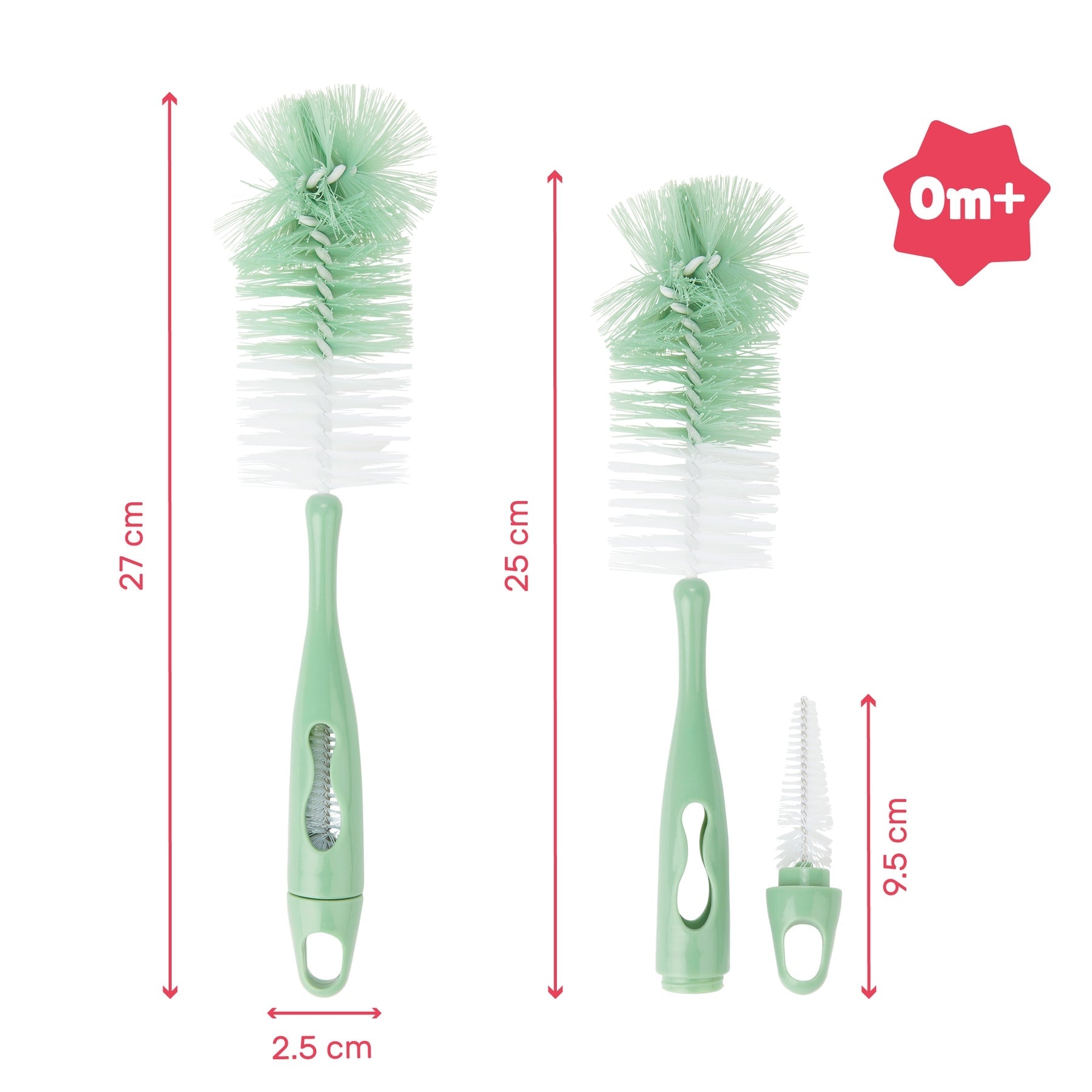 Badabulle - Perie de biberoane 2 in 1 verde