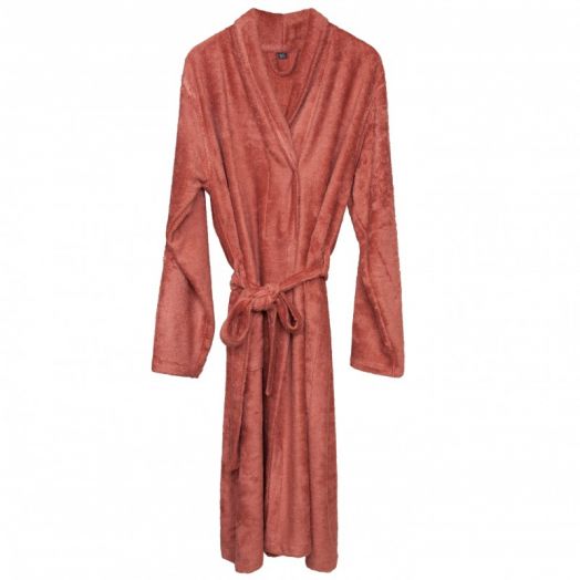 Bamboo Terry Bathrobe for Adults M Apricot Blush
