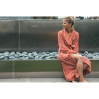 Bamboo Terry Bathrobe for Adults M Apricot Blush