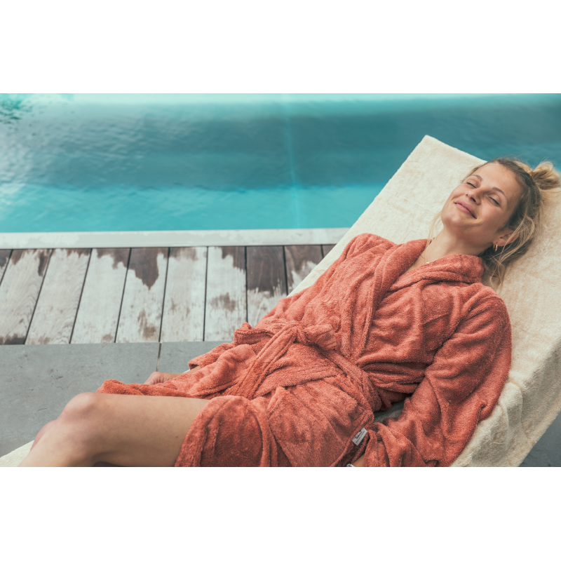 Halat de Baie Frotir din Bambus pentru Adulti M Apricot Blush