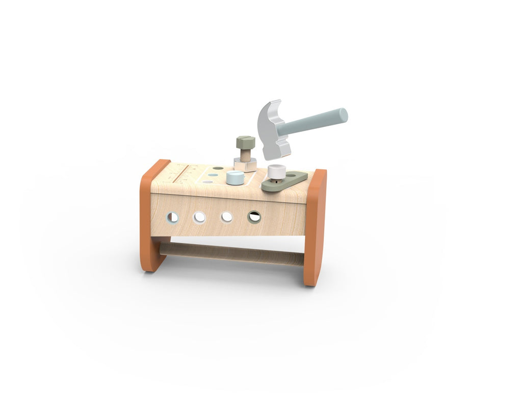 Speedy Monkey Banc de lucru si trusa de scule 2 in 1 din lemn certificat FSC, 3 ani+, conform EN71